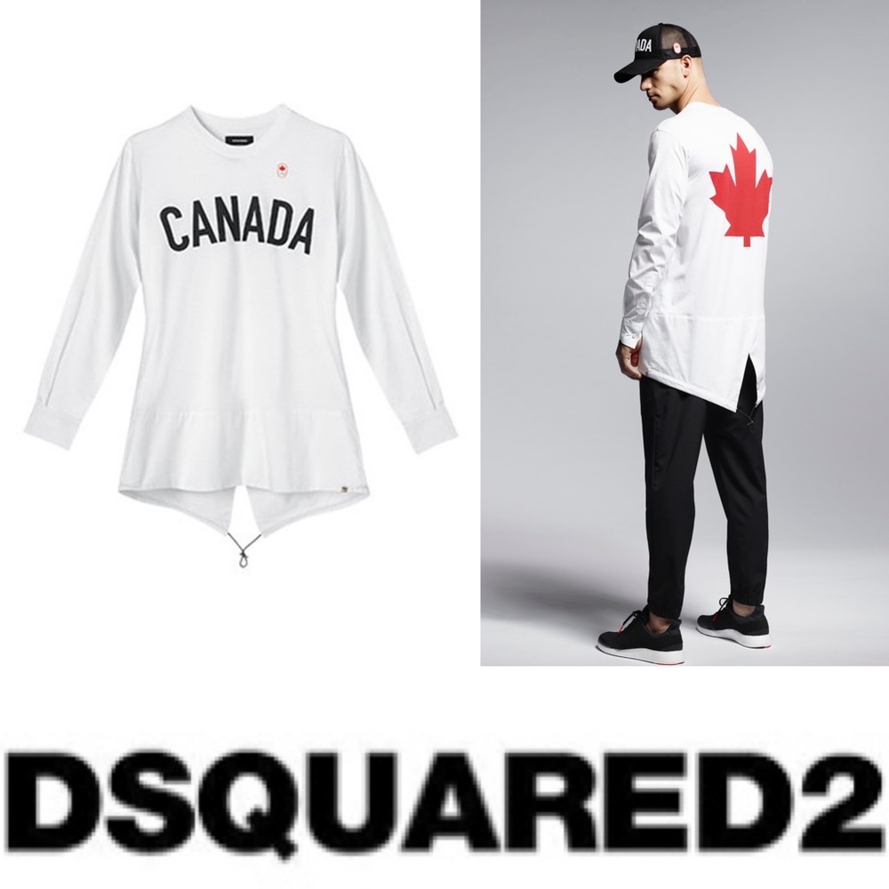 DSQUARED2 x Hudson Bay Canada Olympic Opening Ceremony Shirt Top Womens XL White